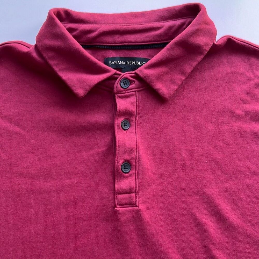Banana Republic Maroon Performance Stretch Polo Mens Large